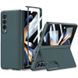 Кожаный чехол GKK 360 + Glass с подставкой для Samsung Galaxy Z Fold4 Gray / Green фото 1