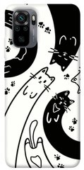 Чехол itsPrint Черно-белые коты для Xiaomi Redmi Note 10 / Note 10s