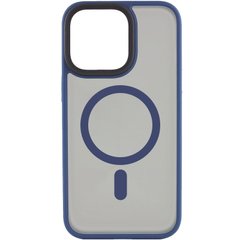 TPU+PC чехол Metal Buttons with MagSafe для Apple iPhone 15 (6.1") Синий