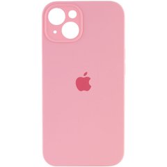Чехол Silicone Case Full Camera Protective (AA) для Apple iPhone 14 (6.1") Розовый / Light pink