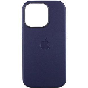 Кожаный чехол Leather Case (AAA) with MagSafe and Animation для Apple iPhone 14 Pro Max (6.7") Ink