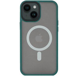 TPU+PC чехол Metal Buttons with Magnetic Fit для Apple iPhone 14 / 13 (6.1") Зеленый / Dark Green