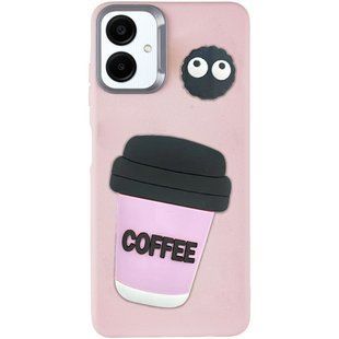 Чехол TPU Leather Toys для Samsung Galaxy A06 Coffee / Pink