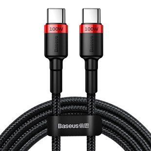 Дата кабель Baseus Cafule Type-C to Type-C PD2.0 100W (2m) (CATKLF-AL) Red / Black