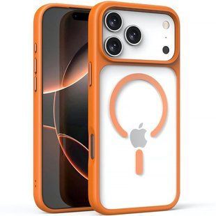 TPU+PC чехол Metal Buttons with Magnetic Fit для Apple iPhone 17 Pro Max (6.9") Оранжевый / Orange