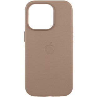 Кожаный чехол Leather Case (AAA) with MagSafe and Animation для Apple iPhone 16 Pro (6.3") Taupe
