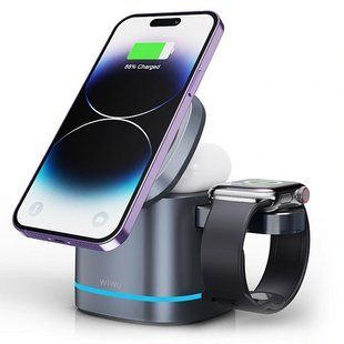 БЗУ WIWU Wi-W024 3 in 1 wireless charger Grey