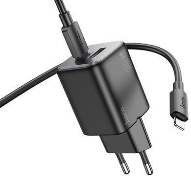СЗУ Hoco N41 Almighty PD20W+QC3.0 (1USB-A/1C) + кабель Type-C to Lightning Black