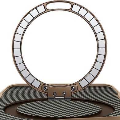 TPU+PC чохол Metal Buttons with Magnetic Fit Carbon Ring для Apple iPhone 16 Pro (6.3") Золотий