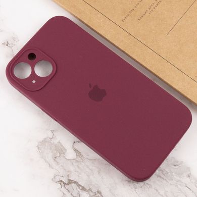 Чехол Silicone Case Full Camera Protective (AA) для Apple iPhone 15 Plus (6.7") Бордовый / Plum