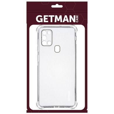 TPU чохол GETMAN Ease logo посилені кути для Samsung Galaxy A21s Безбарвний (прозорий)