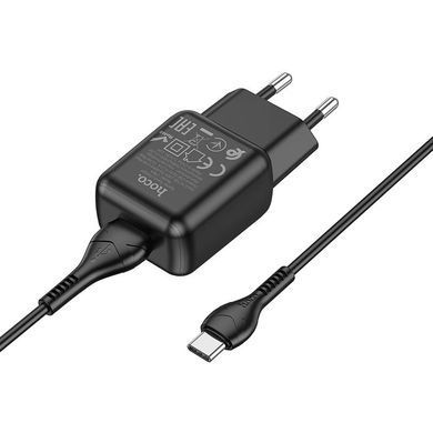 МЗП Hoco C96A 2.1A (1USB-A) + кабель USB to Type-C Black