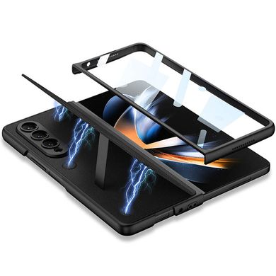 Кожаный чехол GKK 360 + Glass с подставкой для Samsung Galaxy Z Fold4 Black