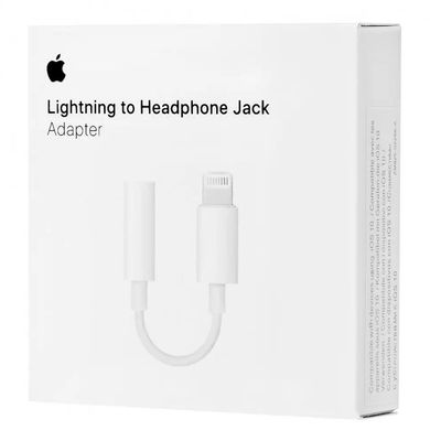 Переходник Lightning to 3.5 mm Jack Audio Adapter for Apple (AAA) (box) White