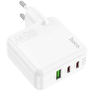 МЗП Hoco C115A Header PD65W+QC3.0 (1USB-A/2C) White