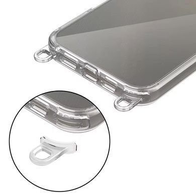 Чехол TPU Transparent with Straps для Apple iPhone 14 Pro Max (6.7") Orange / White