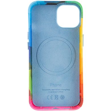 Кожаный чехол Colour Splash with MagSafe для Apple iPhone 13 (6.1") Red / Blue