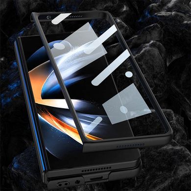 Кожаный чехол GKK 360 + Glass с подставкой для Samsung Galaxy Z Fold4 Black