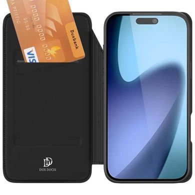 Чехол-книжка Dux Ducis с карманом для визиток для Apple iPhone 17 Pro Max (6.9") Черный