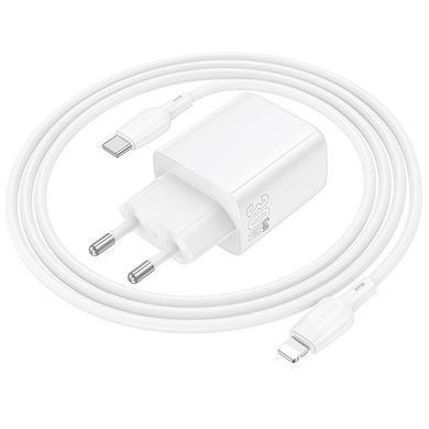 СЗУ Borofone BN29 Fuente PD30W+QC3.0 (1USB-A/1C) + кабель Type-C to Lightning White