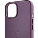 Шкіряний чохол Leather Case (AA) with MagSafe для Apple iPhone 14 Plus (6.7") Dark violet фото 4