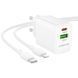 СЗУ Borofone BN29 Fuente PD30W+QC3.0 (1USB-A/1C) + кабель Type-C to Lightning White фото 4