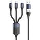 Уцінка Дата кабель Usams US-SJ511 U71 All in One Aluminum Alloy USB + Type-C to 3in1 100W (1.2m) Пошкоджена упаковка / Black фото 1