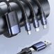 Уцінка Дата кабель Usams US-SJ511 U71 All in One Aluminum Alloy USB + Type-C to 3in1 100W (1.2m) Пошкоджена упаковка / Black фото 3