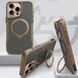 TPU+PC чохол Metal Buttons with Magnetic Fit Carbon Ring для Apple iPhone 16 Pro (6.3") Золотий фото 3