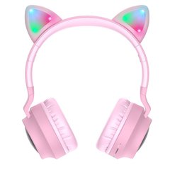 Накладні бездротові навушники Hoco W27 Рожевий