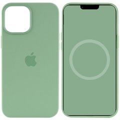 Чехол Silicone case (AAA) full with Magsafe and Animation для Apple iPhone 12 Pro Max (6.7") Зеленый / Pistachio