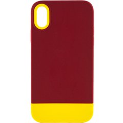 Чохол TPU+PC Bichromatic для Apple iPhone XR (6.1") Brown burgundy / Yellow