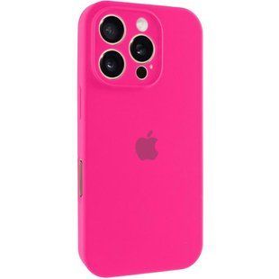 Чехол Silicone Case Full Camera Protective (AA) для Apple iPhone 16 Pro (6.3") Розовый / Barbie pink