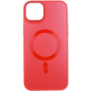 Чехол TPU+Glass Sapphire Midnight Open Camera with MagSafe для Apple iPhone 15 Plus (6.7") Красный / Red