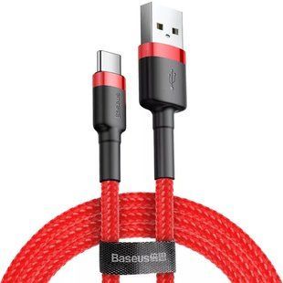 Дата кабель Baseus Cafule USB to Type-C Cable 2A (2m) (CATKLF-C) Красный