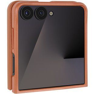 Кожаный чехол Leather Case (AAA) для Samsung Galaxy Z Flip5 Brown