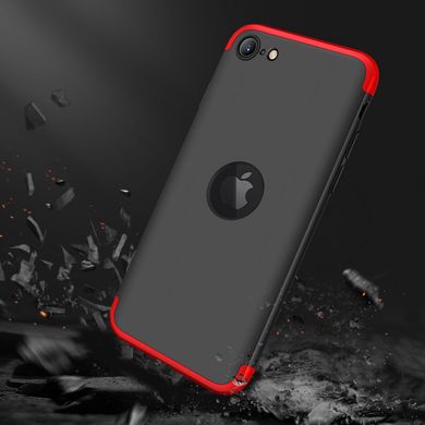Пластикова накладка GKK LikGus 360 градусів (opp) з лого для Apple iPhone SE (2020) Чорний / Червоний