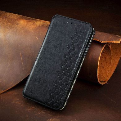 Кожаный чехол-книжка GETMAN Cubic (PU) для Xiaomi Redmi 10A Черный
