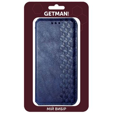 Кожаный чехол книжка GETMAN Cubic (PU) для Xiaomi Redmi Note 9 / Redmi 10X Синий