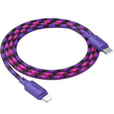 Дата кабель Hoco X116 Meridian Type-C to Lightning 27W (1m) Gradient Purple Mix