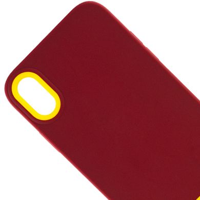 Чехол TPU+PC Bichromatic для Apple iPhone XR (6.1") Brown burgundy / Yellow