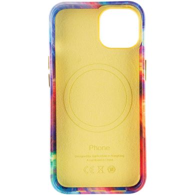 Кожаный чехол Colour Splash with MagSafe для Apple iPhone 13 (6.1") Yellow / Red