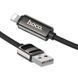 Дата кабель Hoco U137 Line with display USB to Lightning 2.4A/12W (1.2m) Black фото 3