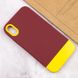 Чехол TPU+PC Bichromatic для Apple iPhone XR (6.1") Brown burgundy / Yellow фото 4