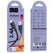 Уценка Дата кабель Hoco X124 Bien silicone USB to Lightning 2.4A (1m) Мятая упаковка / Black фото 4