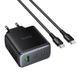 СЗУ Hoco C160A Upgrade PD65W+QC3.0 (1USB-A/2C) + кабель Type-C to Type-C Black фото 3
