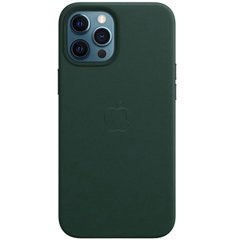 Уцінка Шкіряний чохол Leather Case (AAA) with MagSafe and Animation для Apple iPhone 12 Pro/12 (6.1") Естетичний дефект / Dark Green
