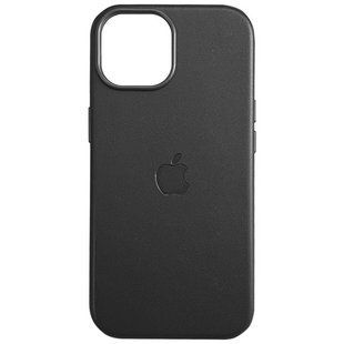Кожаный чехол Leather Case (AAA) with MagSafe and Animation для Apple iPhone 16 Pro (6.3") Black