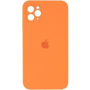 Чехол Silicone Case Square Full Camera Protective (AA) для Apple iPhone 11 Pro Max (6.5") Оранжевый / Papaya