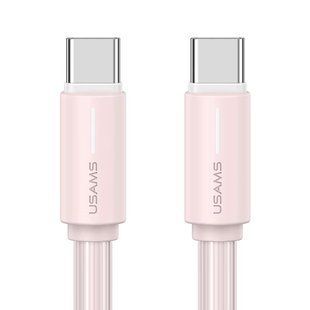 Дата кабель Usams US-SJ734 Bicolor Charging YR Ser. Type-C to Type-C 60W (1m) Pink
